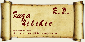 Ruža Milikić vizit kartica